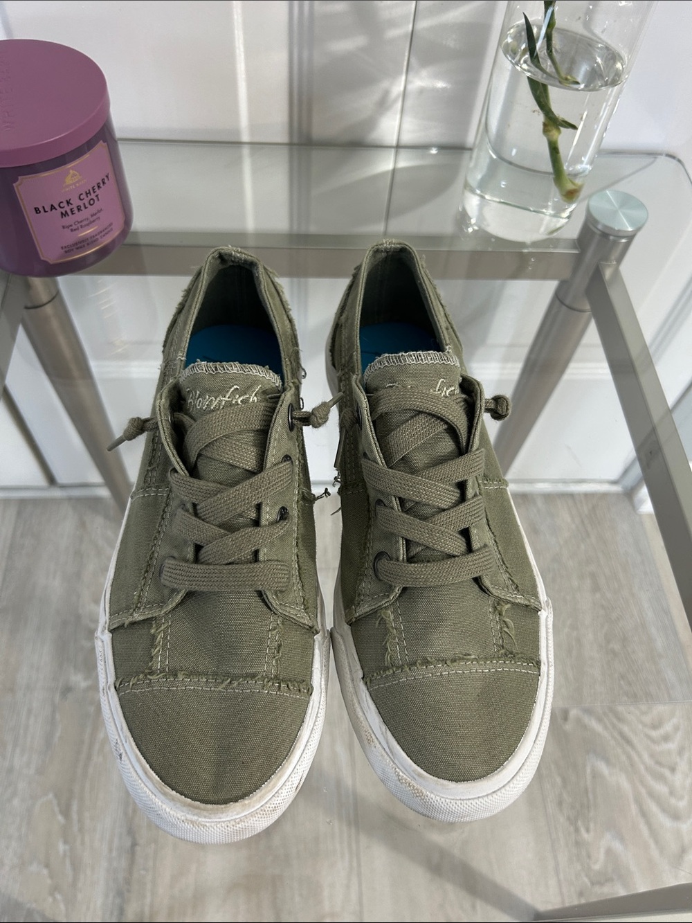 Blowfish Olive Green Canvas Lace-Up Sneakers